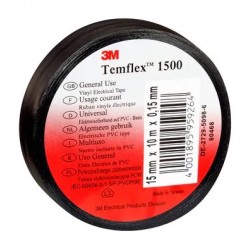 3M™ Temflex™ 1500 Cinta PVC Color Negro 19mm x 20m